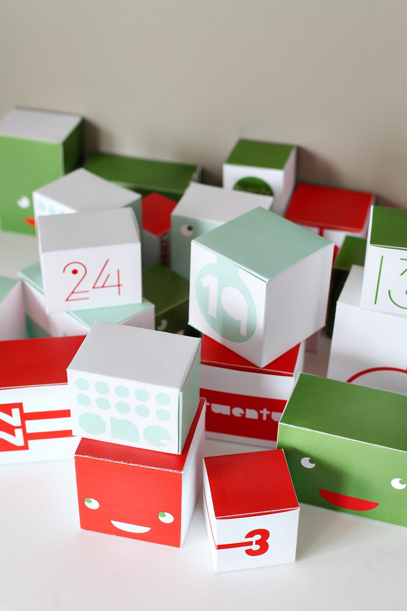 Reversible Printable Advent Calendar for Kids PaperCraft Holiday Kit image 6