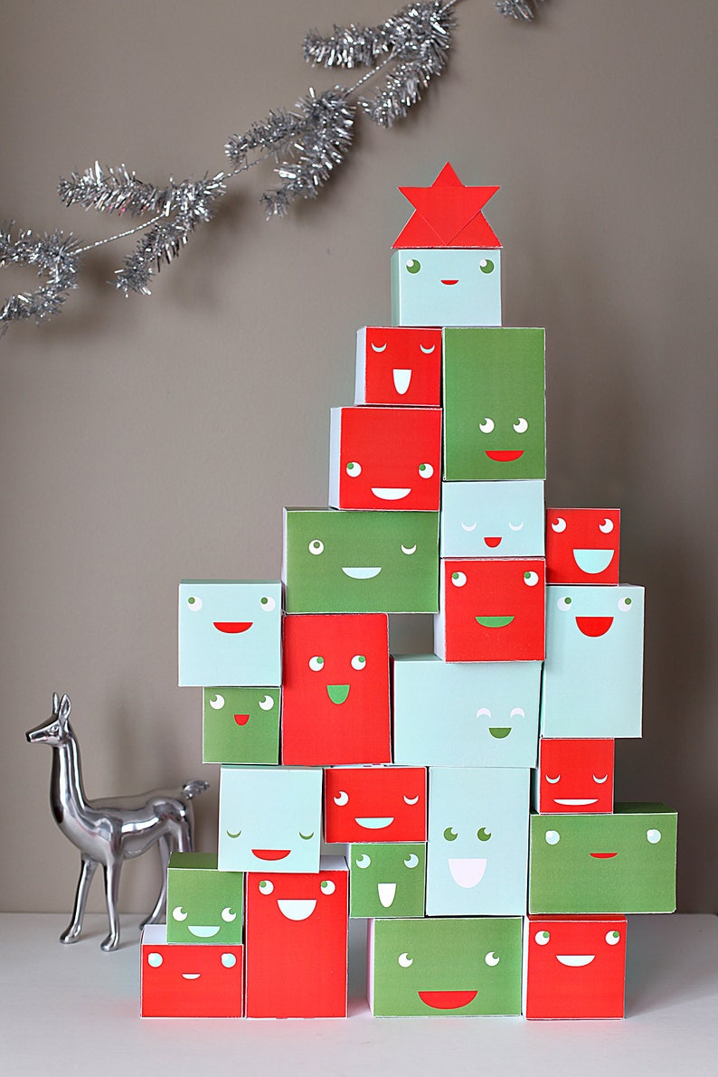 Reversible Printable Advent Calendar for Kids PaperCraft Holiday Kit image 4