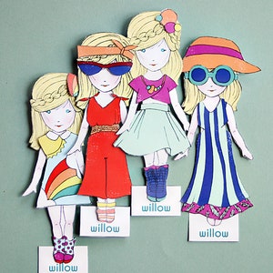 Willow Paper Doll - Summer - Modern Paper Doll - Instant Kids Paper Crafts - Printable Paper Doll - Party Favors - Last-Minute Craft Project