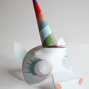 Unique Unicorn Mask - Instant Paper Craft - Printable Mask
