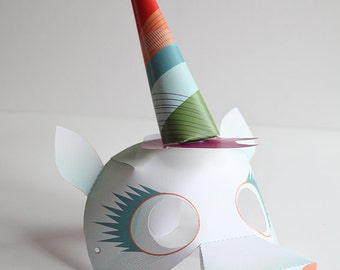 Unique Unicorn Mask - Instant Paper Craft - Printable Mask