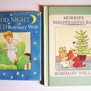 Morris&#39;s Disappearing Bag - AND - Good Night Fred - by Rosemary Wells - Vintage Children&#39;s Picture Books - Going to Bed, Christmas Humor