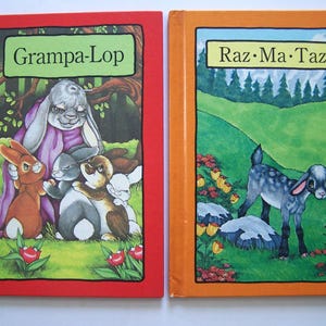 Serendipity Books by Stephen Cosgrove:  Grampa Lop - AND - Raz-Ma-Taz - 2 HC Large Size, VG