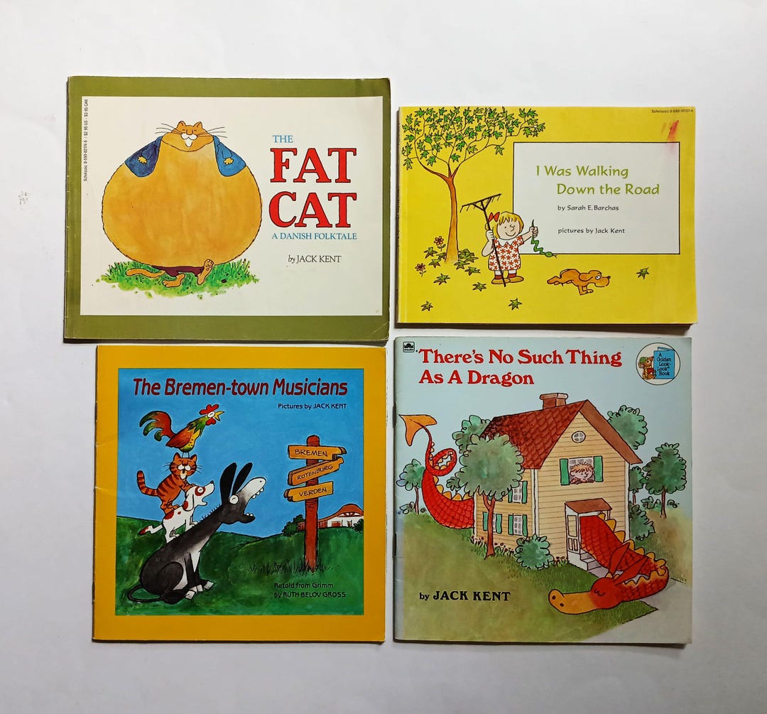 4 Jack Kent Books: Dragon - Fat Cat - Bremen-town - Walking Down the ...