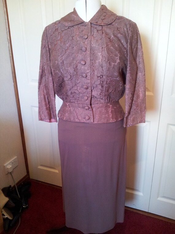 Sale...1950's Cocoa Brown Dress and Jacket