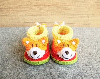 Häkelanleitung Baby-Booties / Babyschuhe Fuchs