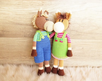 Paulina und Paul Pony - Häkelanleitung English - crochet pony - amigurumi - crochettoys