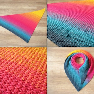 Häkelanleitung Tuch &quot;Wuchtbrumme&quot; - crochet pattern - crochet asymmetric shawl - Instant Download