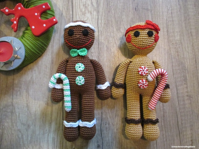 Häkelanleitung Lasse Lebkuchen & Hanna Honigkuchen image 1