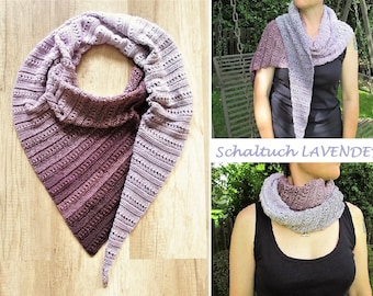 Häkelanleitung asymmetrisches Schaltuch LAVENDER