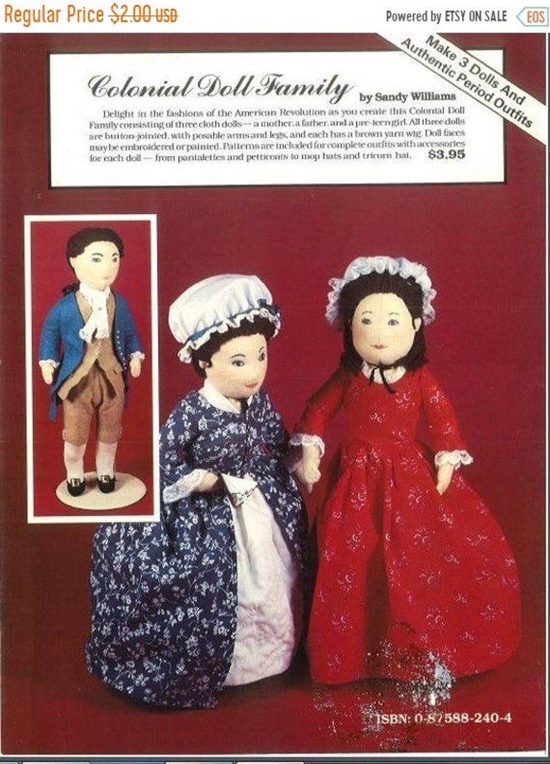 BARBIE /& KEN COLONIAL MAN /& WOMAN OUTFIT PATTERN