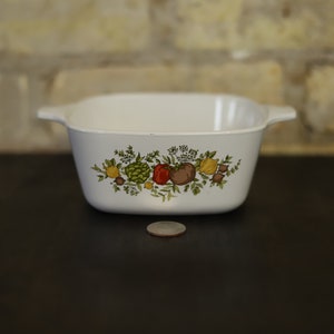 Corning Ware Casual Elegance L-23 White Floral Flora Round Casserole Serving Platter
