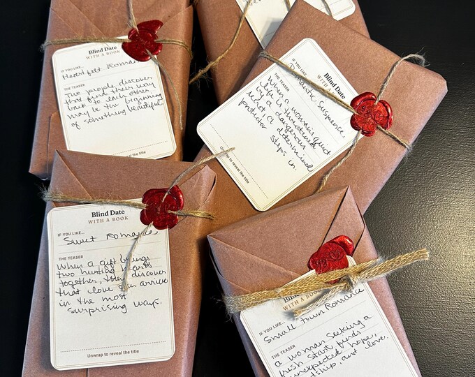 Blind Date With A Book Box - Wrapped Mystery Book Gift – Surprise Romance, Suspense, Thriller, or Devotional Book for Readers
