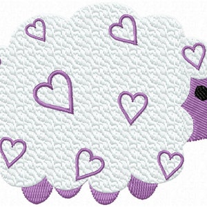 Heart Sheep Machine Embroidery Patterns / Designs 4x4 Hoop INSTANT DOWNLOAD Cute Farm Animal dst exp hus jef pes vip xxx Love Lamb