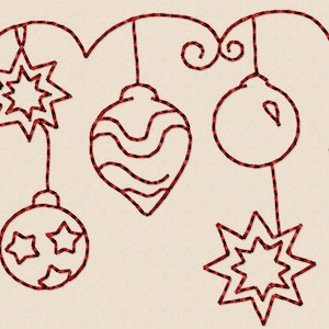Redwork Urlaub Banner Maschine Stickerei Muster / Designs - 4 x 4 Größe INSTANT DOWNLOAD