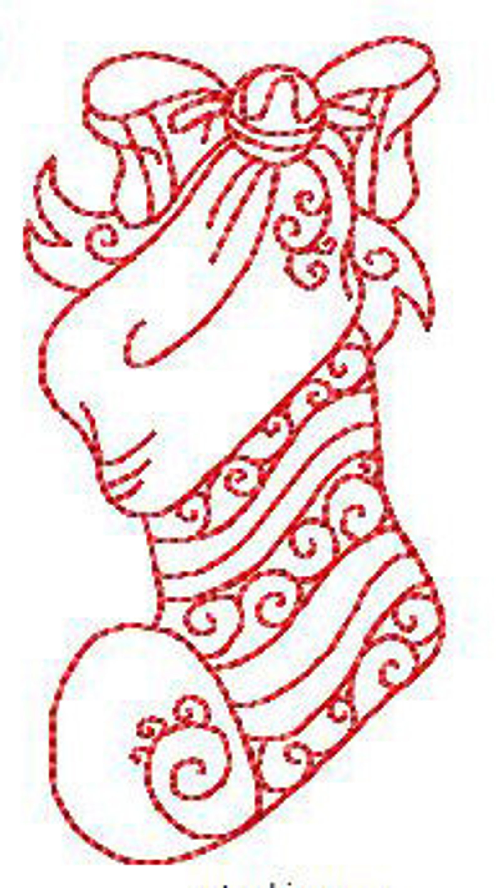 Redwork christmas stocking bell poinsettia jessecmault  etsy