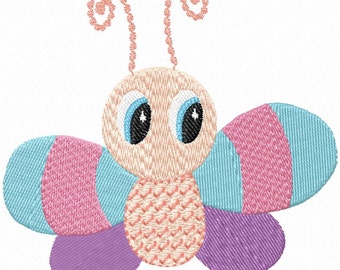 Baby Butterfly Machine Embroidery Design, 4x4 Hoop (Instant Download)