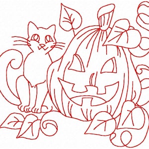 Halloween Pompoenen No. 6 Borduurpatronen / Ontwerpen 2 maten - 4x4 en 5x7 INSTANT DOWNLOAD