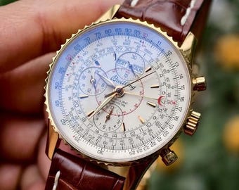 Reloj Breitling Navitimer Montbrillant Datora H21330 vintage - Oro amarillo