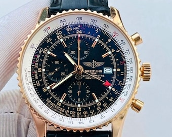 Reloj Breitling Navitimer World GMT Cronógrafo Vintage R24322 - Oro