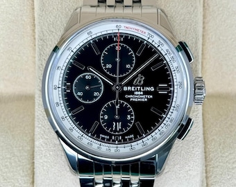 Reloj Breitling Premier Cronógrafo Vintage de 42 mm, Acero, Esfera Negra, para Hombre - A13315351B1A1