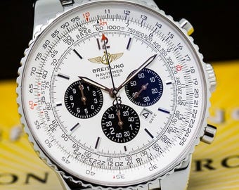 Reloj Breitling Navitimer Heritage Cronógrafo Vintage de Acero Inoxidable de 46 mm - Esfera Blanca y Brazalete de Acero a Juego