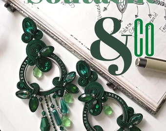 diy soutache tutorial: Orecchini Rain Forest