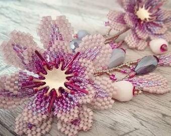 diy miyuki tutorial: Anemoni earrings