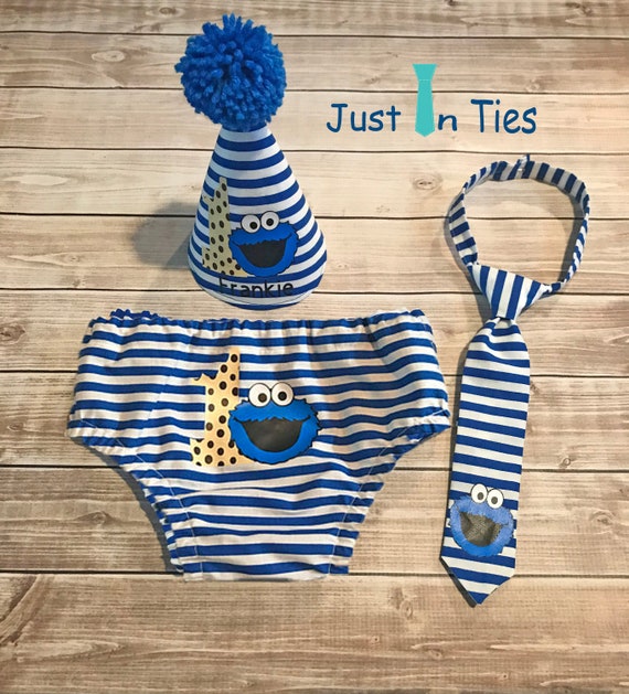cookie monster cake smash outfit