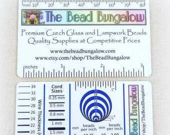 Jewelry Makers Tool, Measuring Guide - Tool for Measuring Beads, Wire, Cord, Beads per Inch, Centimeters, Millimeters, Gauges