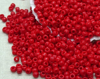 Opaque Red Glass Seed Beads  8/0 TOHO Seed Beads  (T8/SM-45) - Red Pepper Red Seed Bead - 8/0 Seed Beads  3mm Seed Beads - Qty 10 grams