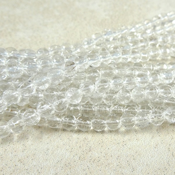 Clear Spacer Beads  Crystal Clear Beads  Clear Glass Beads  Czech Beads  3mm English Cut  Clear Czech Glass Beads (EC3/SM-0003) - Qty. 50