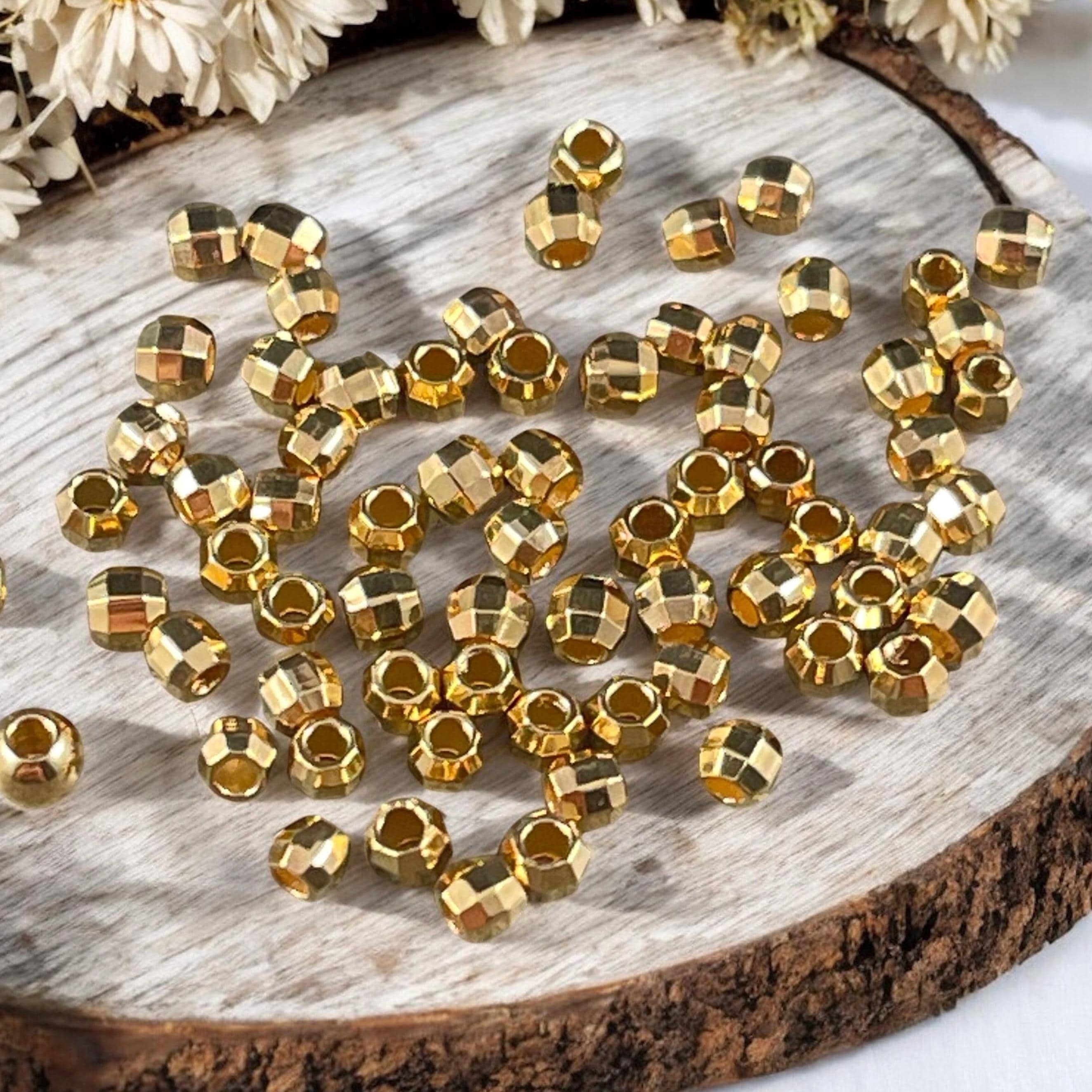 2.5mm TINY Faceted Beads, Nickel Free 24k Gold Plated Zamak, Gold Faceted Beads (PF/792-25-12) * Qty. 50