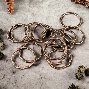 Antiqued Copper Organic Linking Rings ~ Link, Ring, Connector ~ 22mm Flat Ring ~ Nickel Free (A017-R-NF) * Qty. 20