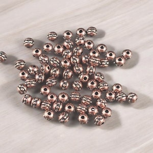 TierraCast 3mm Round Beaded Spacer, Antiqued Copper Plated Seed Bead Size 8 (PF/406-87) * Qty. 50