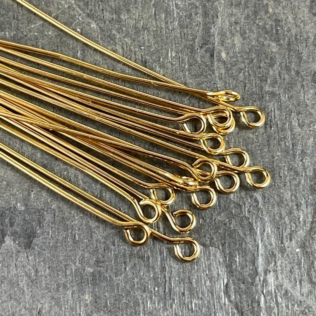 Gold Eye Pins 2 Gold Eye Pins 21 Gauge Eye Pins for Etsy