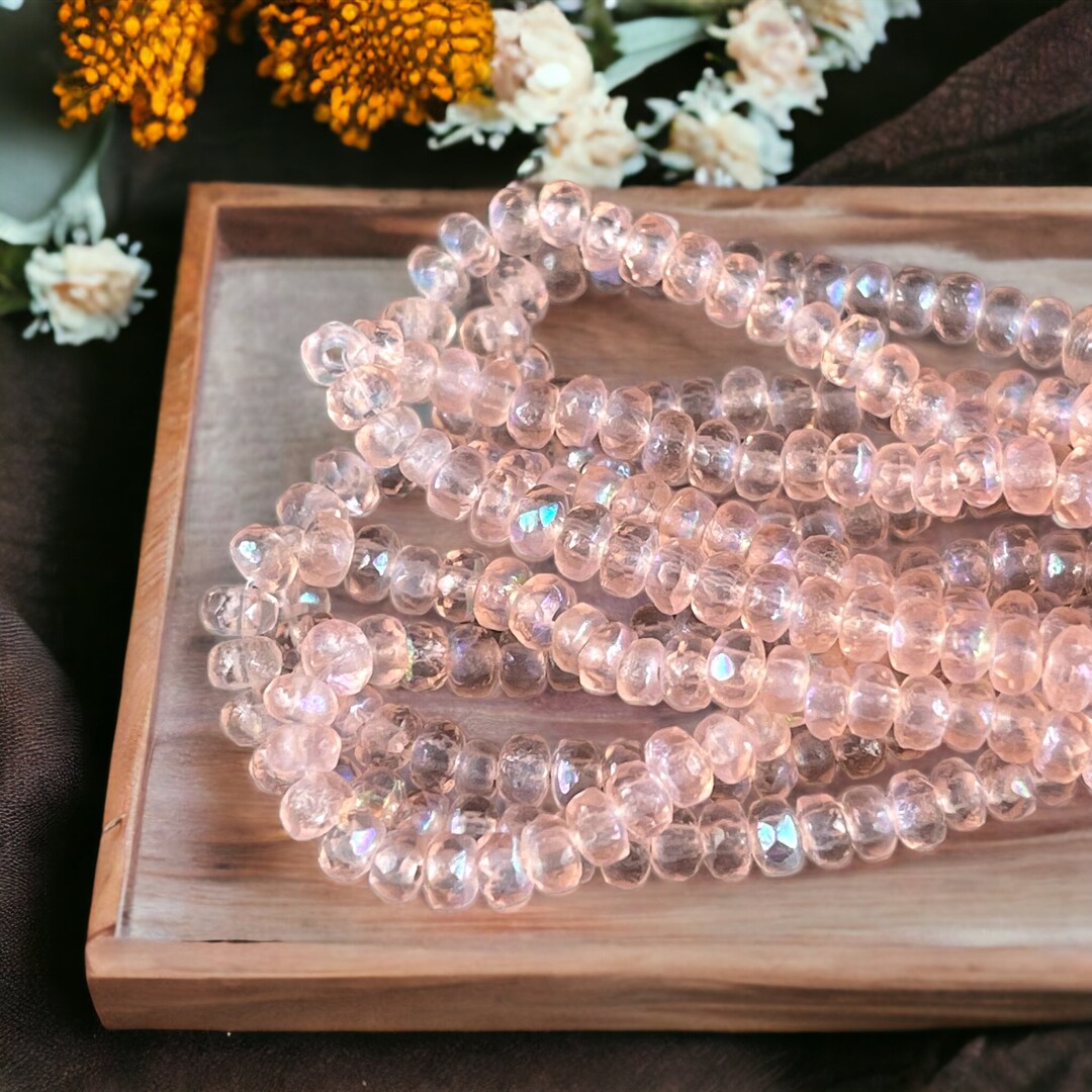 1200 VETRO CECOSLOVACCO VINTAGE ROSA POLVEROSA 4mm. PERLINE CECHE - Foto 8