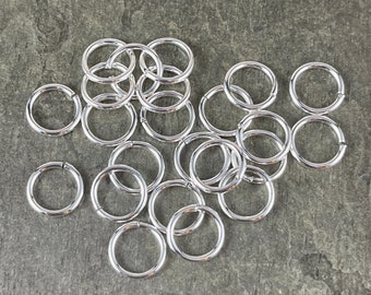 8mm Silver Plated Jump Rings  18g Silver Jump Rings  Silver Plated Brass Open Jump Rings (FMG/5001) * Qty. 100