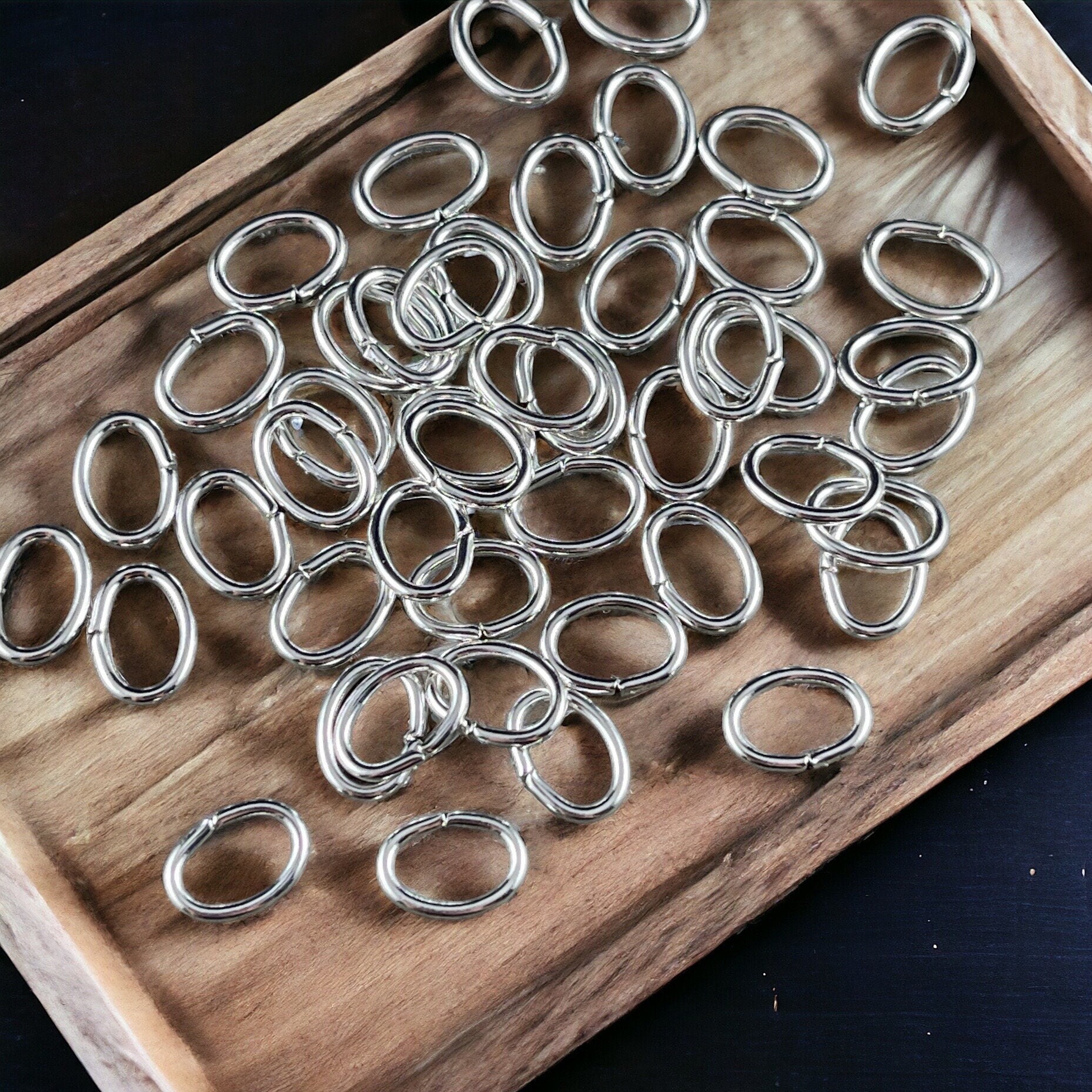 winwinジャンクsilver925,シルバーまとめ約108g 8x6mm Oval Jump Rings, 18g Open, Silver Plated Brass (FMG/5061
