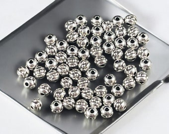 TierraCast 3mm Round Bead, Seed Bead Size 8, Antiqued Silver Plated (PF/406-77) * Qty. 50