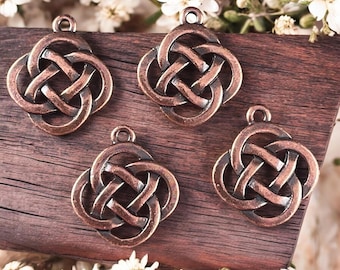 TierraCast Open Infinity Knot Charm, Antiqued Copper Celtic Charm (PF/1030-87) * Qty. 4