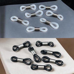 Eye Glasses Holder - Rubber Ring with Stainless Steel Coil, 20mm x 5mm Eyeglasses Holder Choose Black or White * Qty. 36