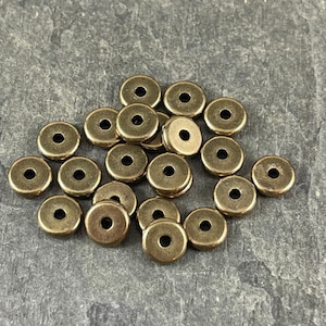 Brass TierraCast Spacer Beads Washer Style Spacer 6mm Heishi Rondelle (0442-27) Oxidized Brass Bronze 6mm Spacer Beads * Qty. 20