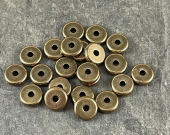 Brass TierraCast Spacer Beads Washer Style Spacer 6mm Heishi Rondelle (0442-27) Oxidized Brass Bronze 6mm Spacer Beads * Qty. 20