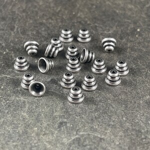 4mm Silver Bee Hive Bead Caps, Small Silver Bead Caps, Oxidized Silver Plated Bead Caps VJS-DD20 image 7