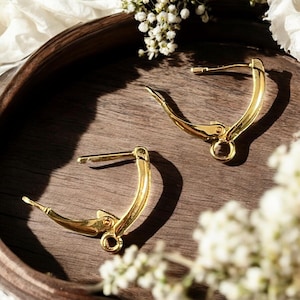 Locking Lever Back Ear Wires, 24k Gold Plated Plated Brass, Nickel Free (PF/828-12) * Qty. 4