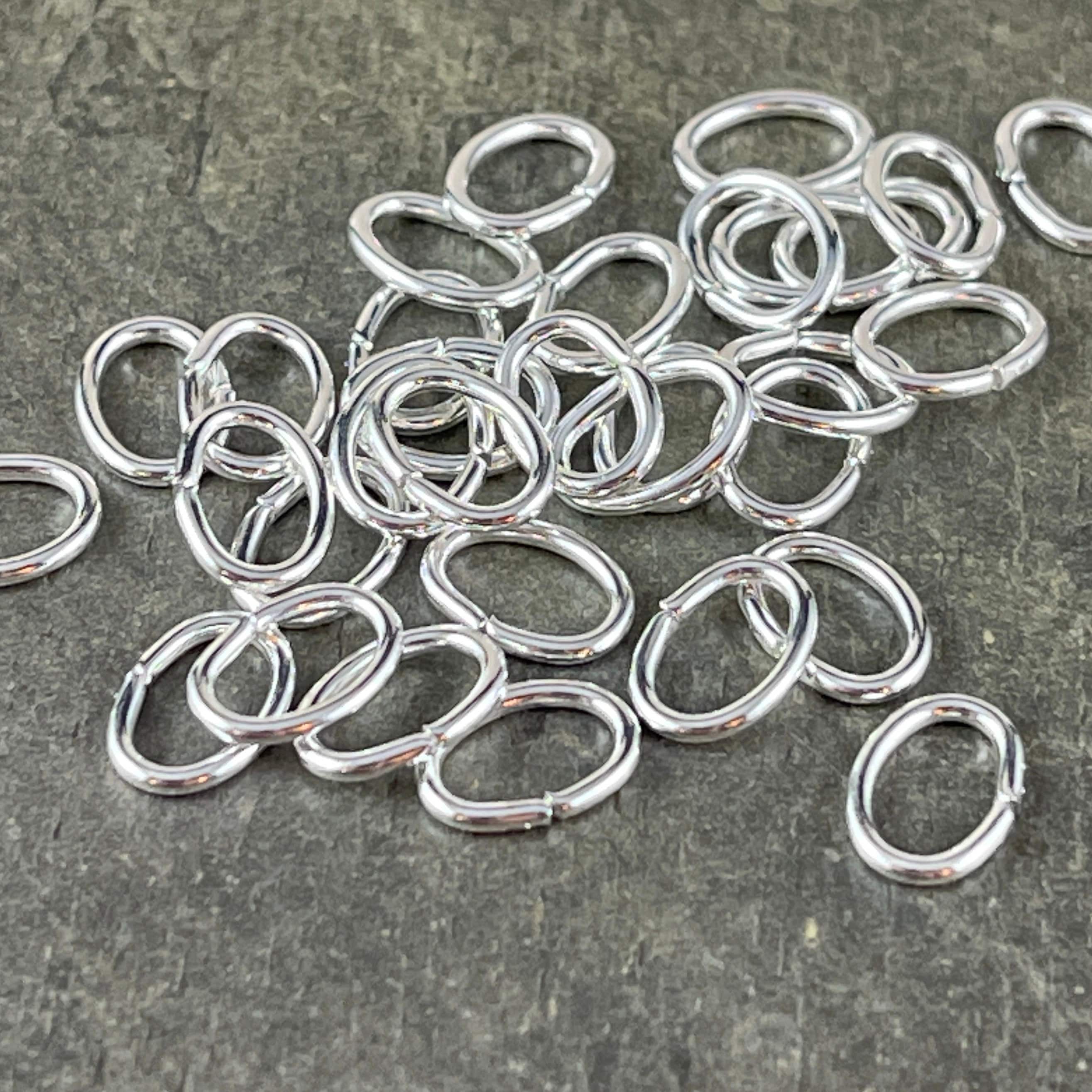winwinジャンクsilver925,シルバーまとめ約108g 8x6mm Oval Jump Rings, 18g Open, Silver Plated Brass (FMG/5061