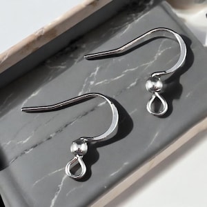 May include: Two silver earring hooks with a small ball at the end of each hook.