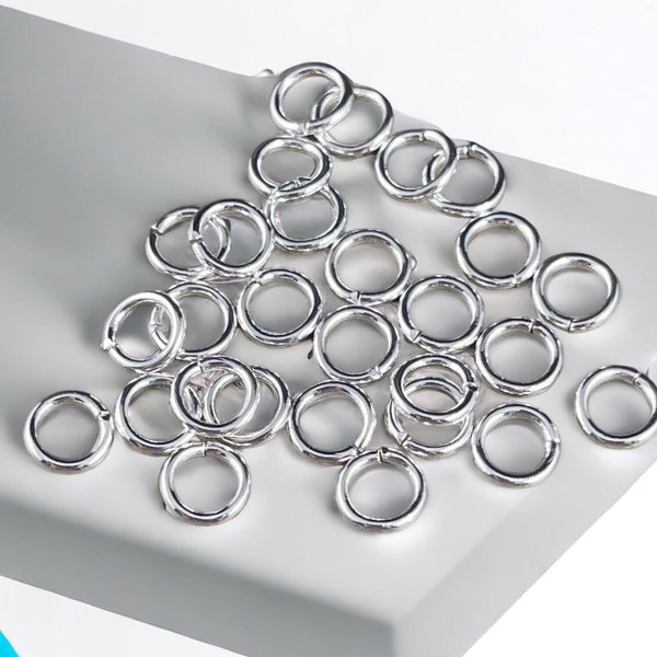 6mm Silver Plated Round Jump Rings ~ 18g Silver Jump Rings ~ Silver Plated Brass Open Jump Rings (FMG/4861) * Qty: 100