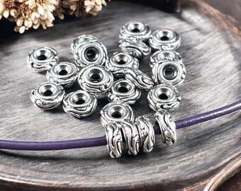 TierraCast 6mm Woodland Rondelle Bead, Antiqued Silver Plated (PF/818-77) * Qty. 10